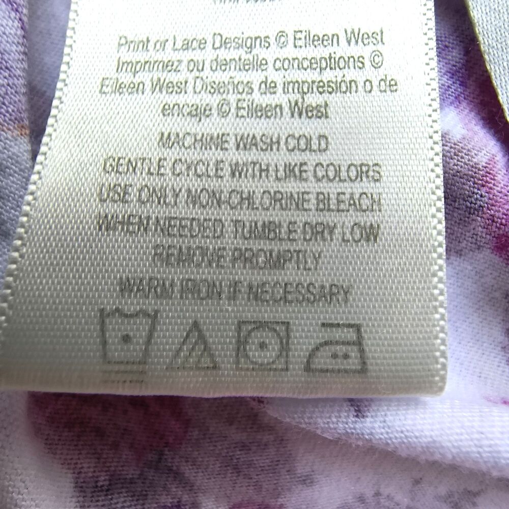 Eileen West Nightgown S Pink Purple White Floral Lace Cotton Dainty Cottagecore - Picture 14 of 15